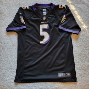 Kids XL Black Baltimore Ravens Flacco jersey